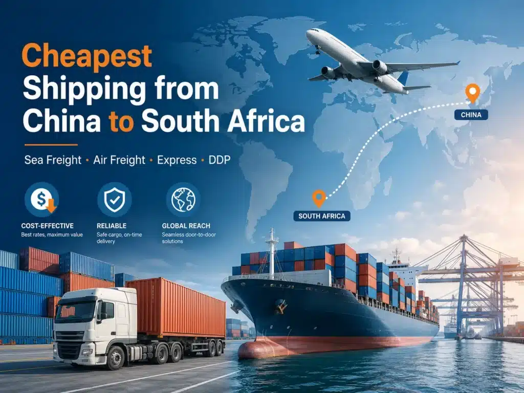 Cheapest shipping from China to South Africa with sea freight air freight express courier and DDP door to door options