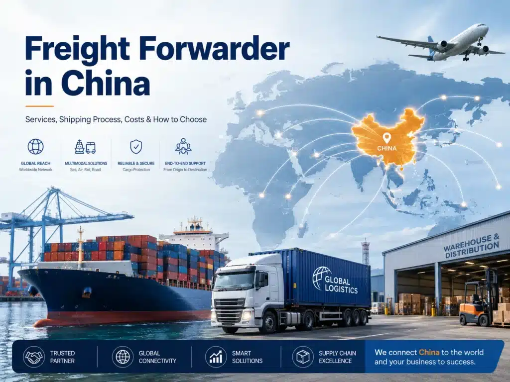 Freight forwarder in China providing sea freight, air freight, trucking, warehousing, customs support and global door-to-door shipping services