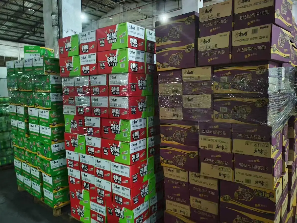 Master Kong Instant Noodles Packaging for China to USA Food Shipping Master Kong instant noodles cartons prepared for food shipping from China to USA