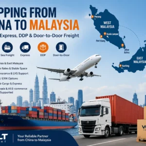 China to Malaysia freight shipping service by air, sea, express courier, DDP and door-to-door delivery, covering Kuala Lumpur, Selangor, Port Klang, Penang, Johor Bahru, Sabah and Sarawak.