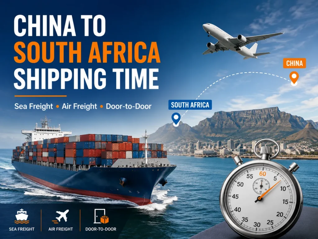 China to South Africa shipping time by sea freight, air freight and door-to-door delivery