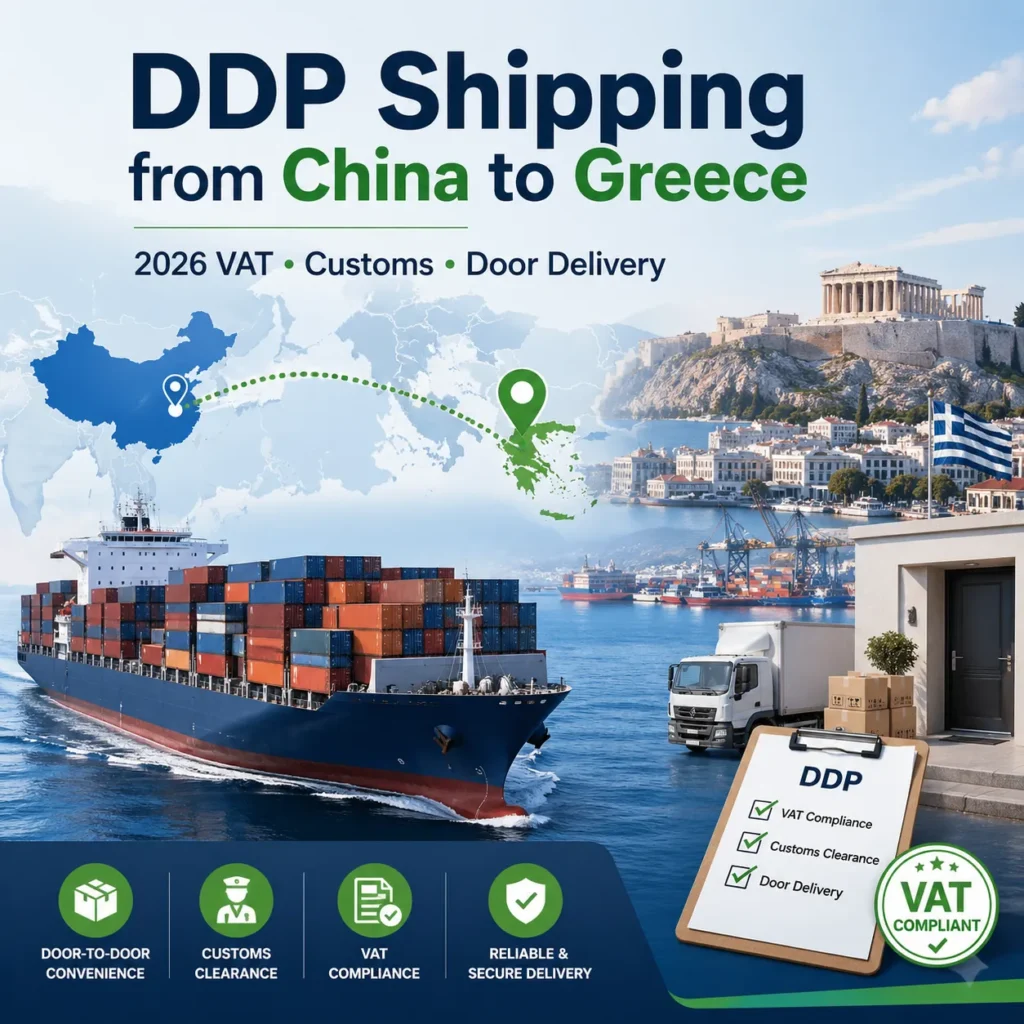 DDP shipping from China to Greece in 2026 with VAT customs clearance and door delivery