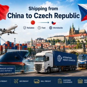 Shipping from China to Czech Republic with air freight to Prague, sea freight via European ports, rail freight, truck delivery, DDP shipping and customs clearance