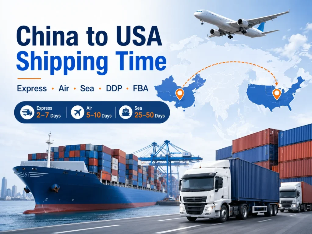China to USA shipping time by express, air freight, sea freight, DDP and Amazon FBA