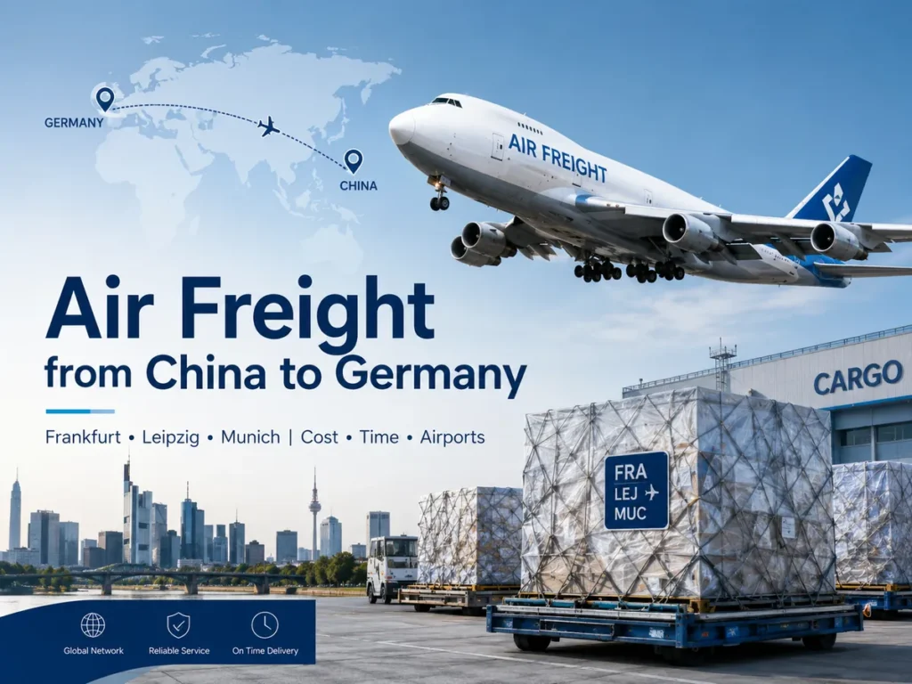 Air freight from China to Germany with cargo aircraft and shipments to Frankfurt, Leipzig and Munich