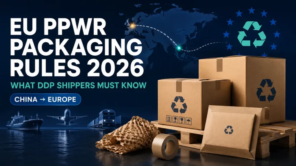 EU PPWR packaging rules for cartons, e-commerce parcels and DDP shipping from China to Europe