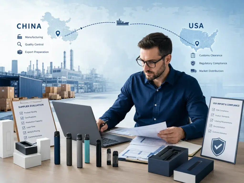 How to source vapes from China to the USA with supplier verification and compliance checks