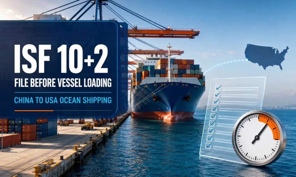 ISF 10+2 filing checklist for China to USA ocean shipping before container vessel loading