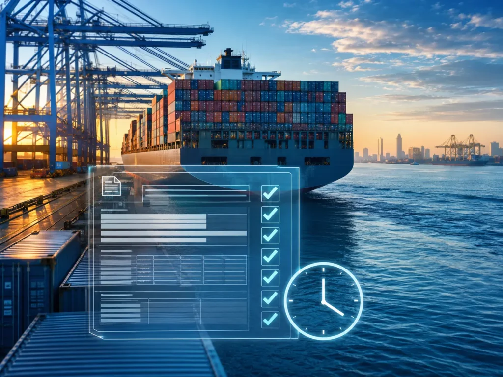 ISF in shipping document checklist before a container vessel departs China for the United States