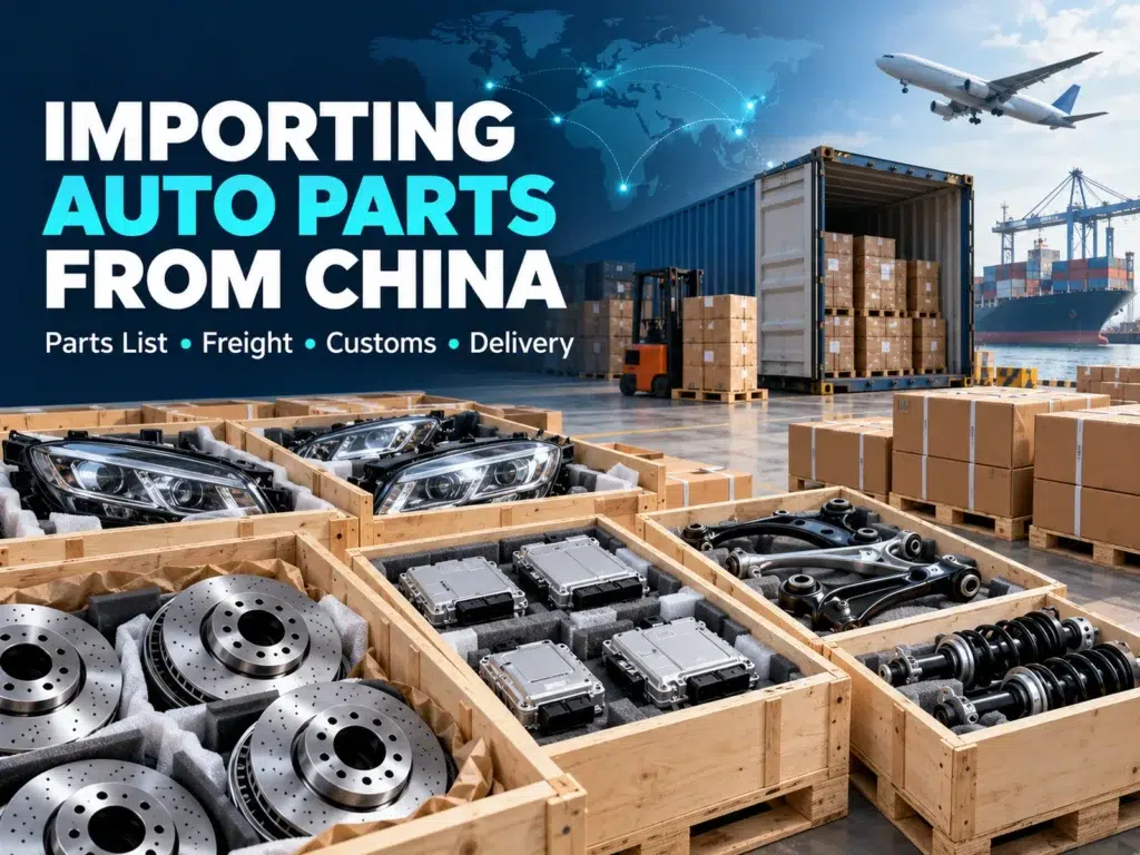 Automotive parts packed for international shipping from China by air and ocean freight