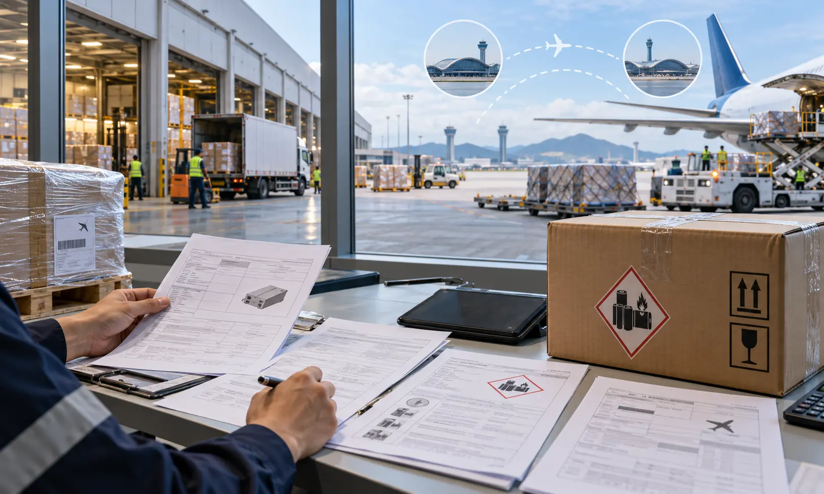 Air cargo document review and route selection between Mainland China and Hong Kong